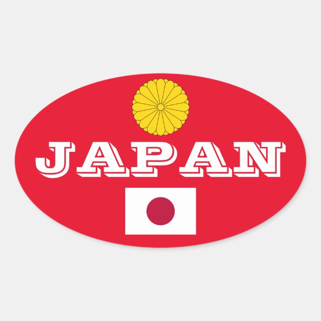 Japón - Pegatina del Oval Rojo al estilo Euro (Anverso)