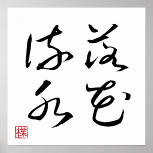 [ JAPÓN ] Póster SUPER GENIAL de 4 caracteres KANJ