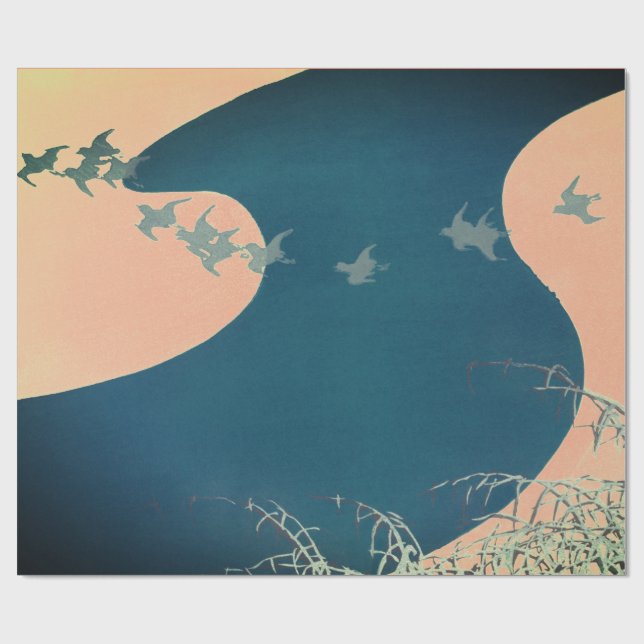 JAPONÉS ABSTRACTOS CUCHILLOS VOLANDO papel de envo (Superficie plana)