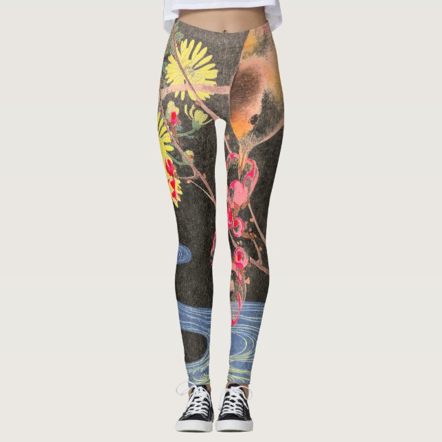JAPONÉS WOODBLOCK IMINT Leggings BIRD & STREAM (Anverso)