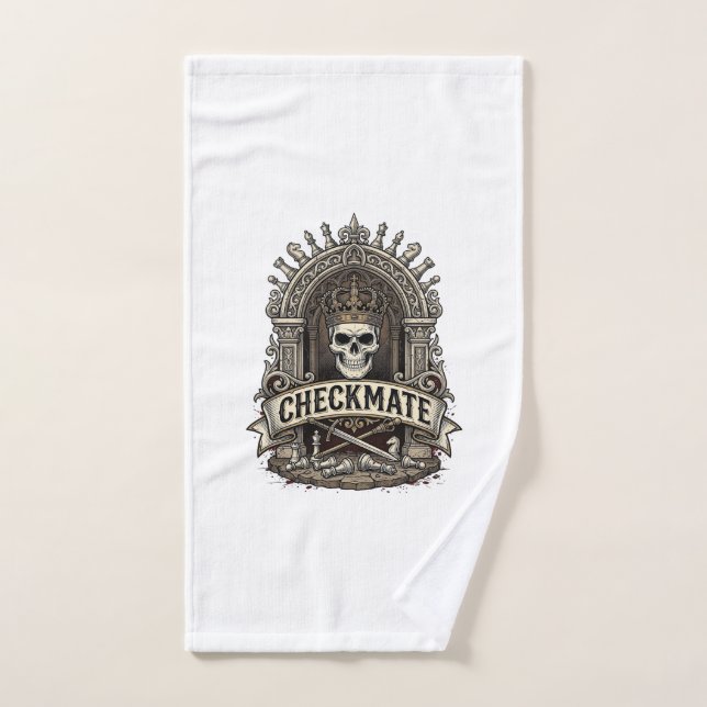 Jaque Mate Rey Calavera Ajedrez Vintage (Toalla de mano)