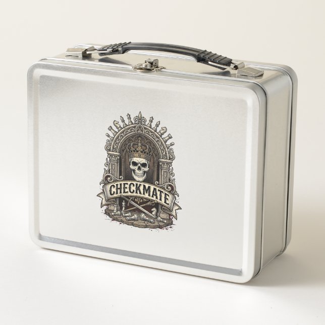 Jaque Mate Rey Calavera Ajedrez Vintage (Anverso)