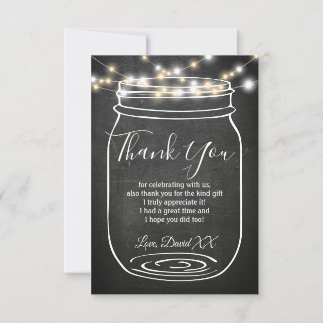 Jar, tarro de albañil, adulto, tarjeta de agradeci (Anverso)