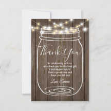 Jar, tarro de albañil, adulto, tarjeta de agradeci