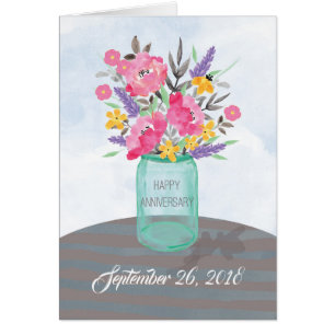 Jar Vase de Aniversario Específico de fecha con fl