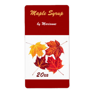 Jarabe de arce - etiqueta de enlatamiento de hojas