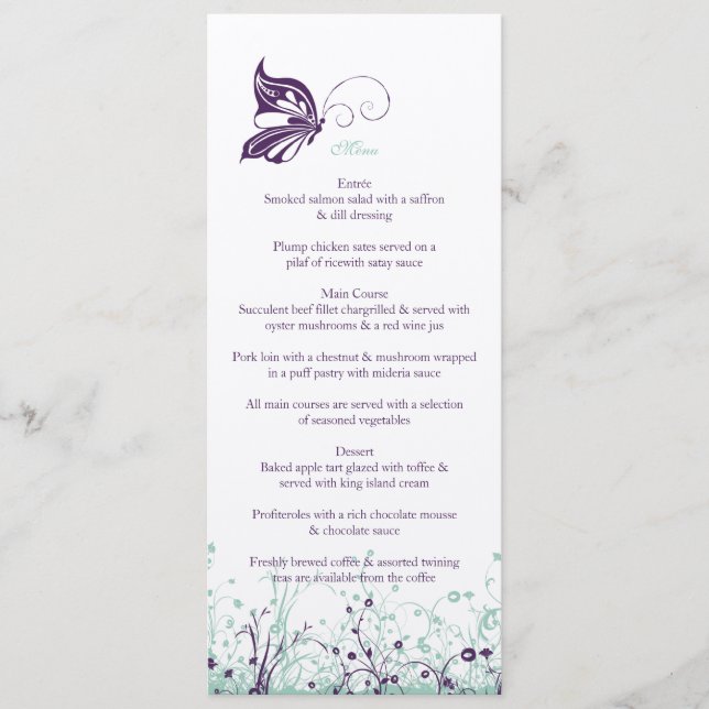 Jardín 9 de la mariposa del ~ del menú (Anverso)