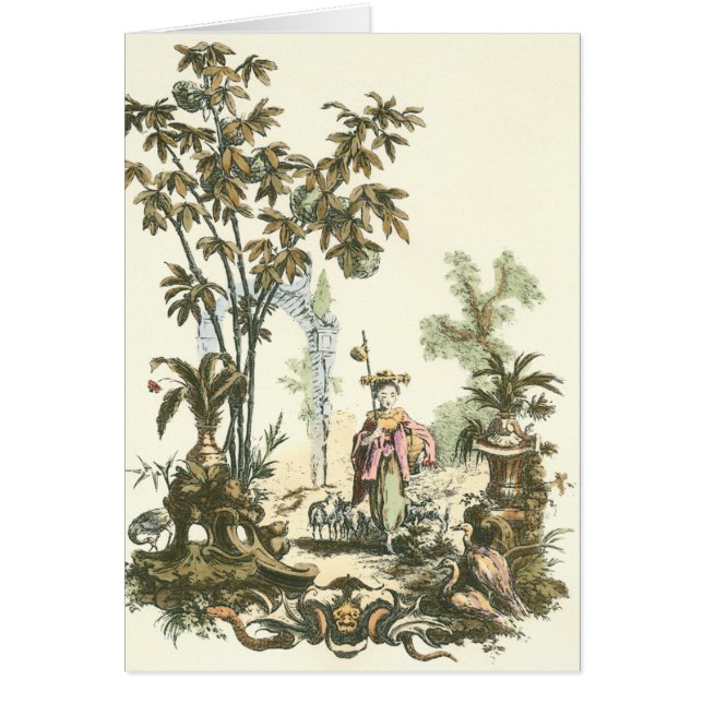 Jardín asiático con mujeres y animales (Frente)