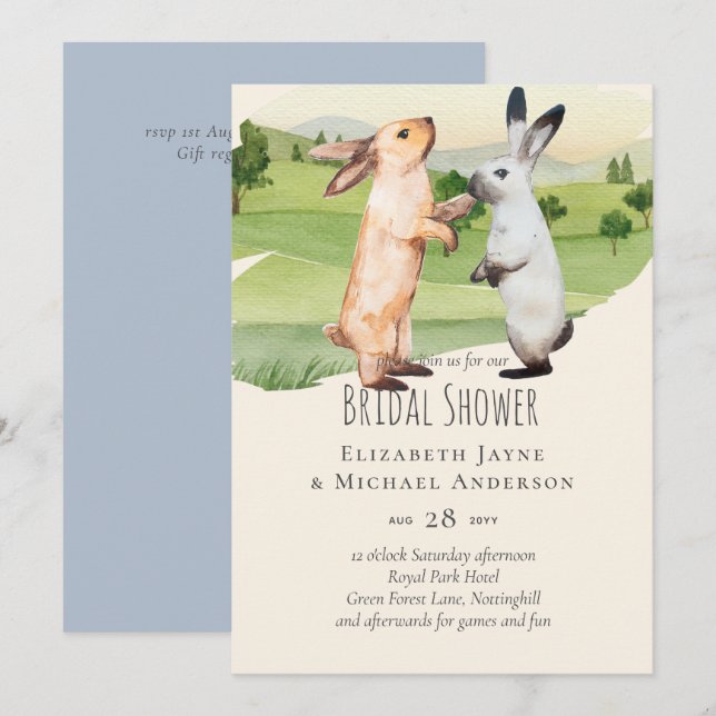 Jardín Boda Pareja de Conejos (Anverso / Reverso)