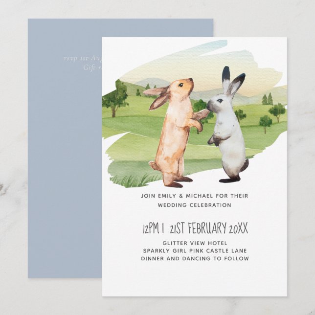 Jardín Boda Pareja de Conejos (Anverso / Reverso)