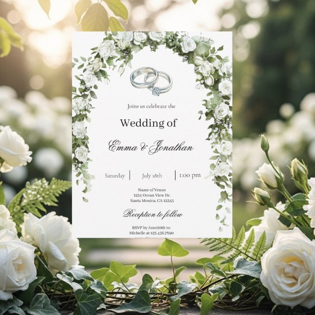 Jardín botánico con invitación de boda de anillo (Subido por el creador)