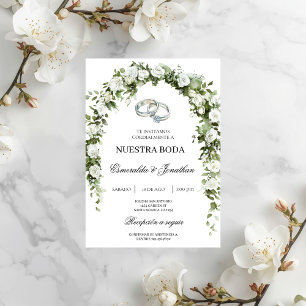 Jardín botánico con invitación de boda de anillo