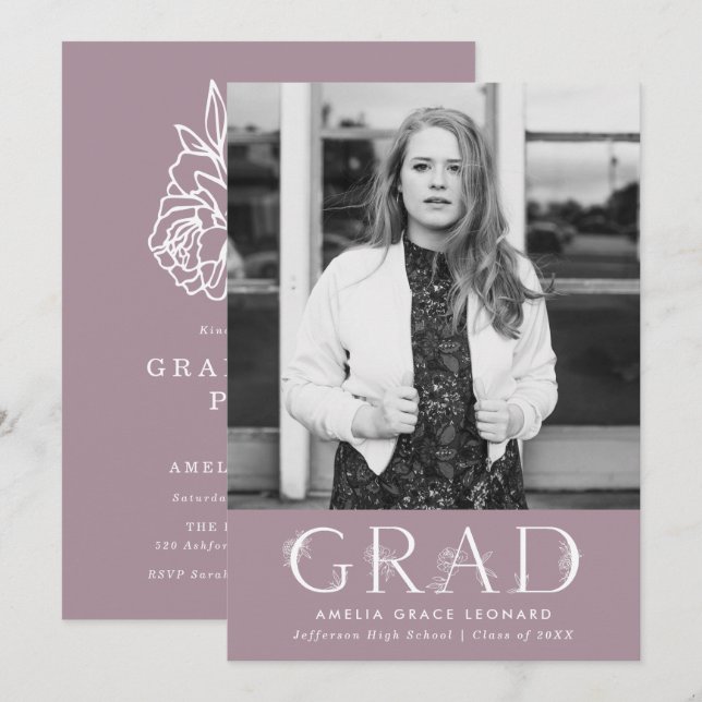 Jardín Botánico | Invitación a la fiesta de gradua (Anverso / Reverso)