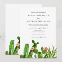 Jardín Cactus Elegante | Invitación a la boda