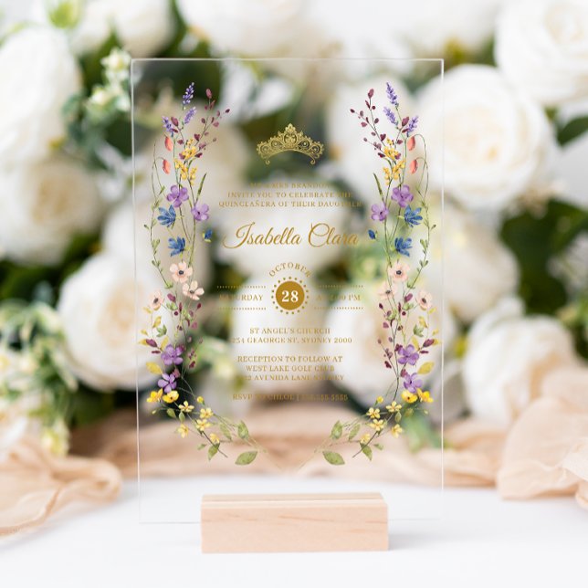 Jardín caprichoso Quinceañera Invitaciones acrílic (Subido por el creador)