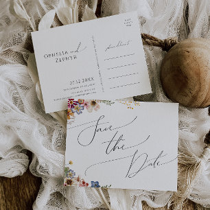 Jardín Colorido de Flores Silvestres Tarjeta Posta