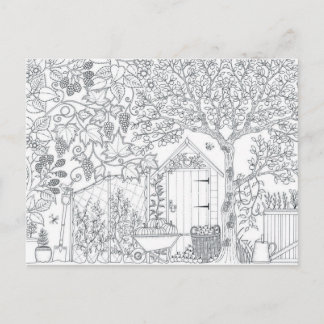 jardín de dos lados regalo de postal para adultos 