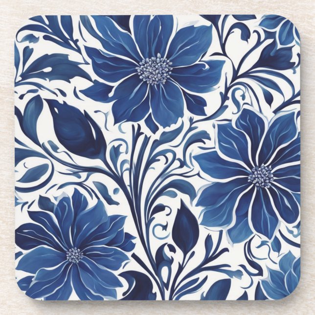 jardin de flor de índigo posavasos (Frente)