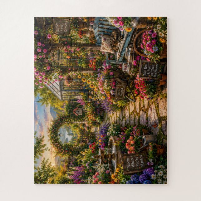 Jardín de flores coloridas - Rompecabezas (Vertical)