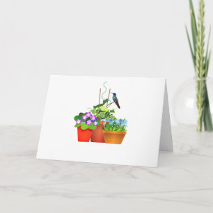Jardín de flores con tarjeta interior en blanco y 