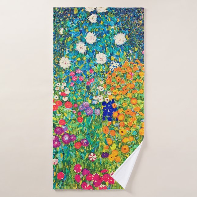 Jardín de flores, Gustav Klimt (Toalla de baño)