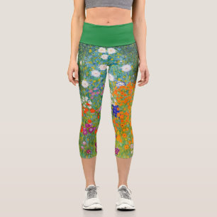 Jardín de flores por Gustav Klimt Capri Leggings