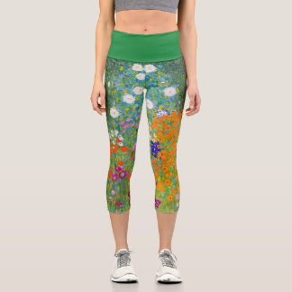 Jardín de flores por Gustav Klimt Capri Leggings