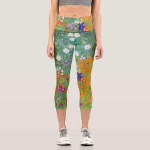 Jardín de flores por Gustav Klimt Capri Leggings