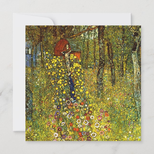 Jardín de granja con Crucifijo por Gustav Klimt (Anverso)