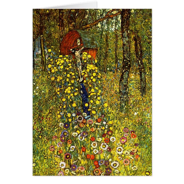 Jardín de granja con Crucifijo por Gustav Klimt (Frente)