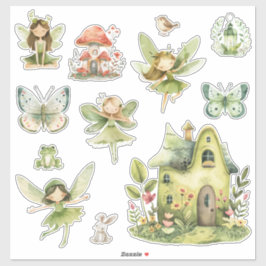 Jardín de Hadas Cottagecore Hoja de Pegatinas – Ca