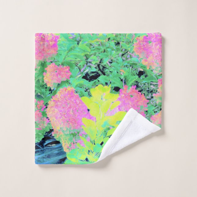 Jardín de hidrangea rosada con oliva amarilla (Toallita)