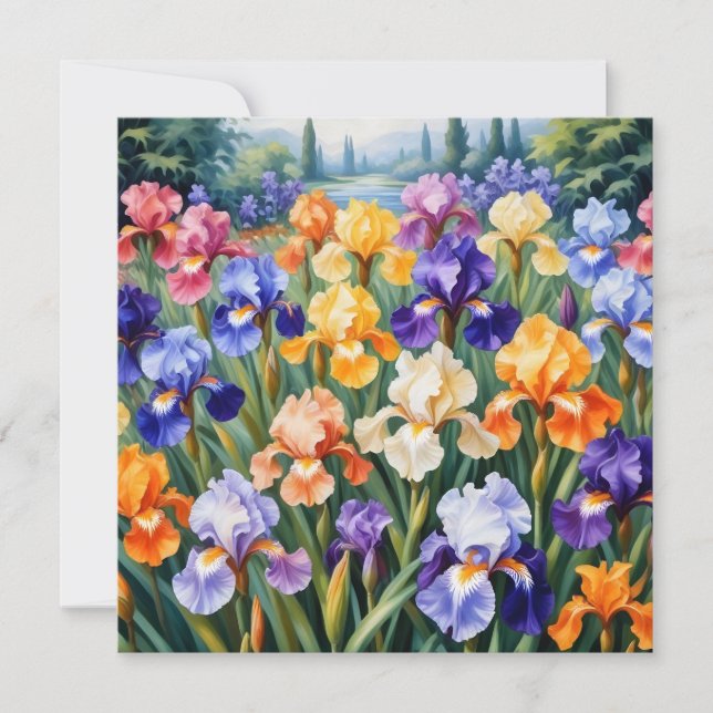 Jardín de iris colorido (Anverso)