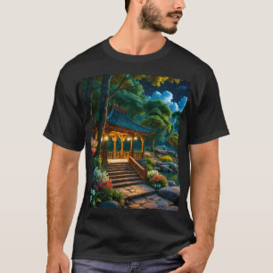 Jardín de la tranquila camiseta nocturna (1)