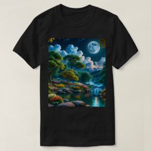 Jardín de la tranquila camiseta nocturna (3)