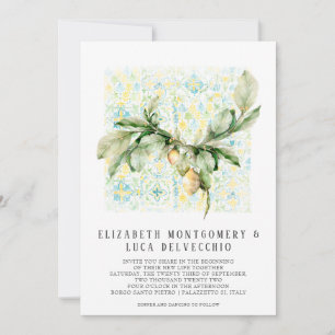 Jardín de limoneros italiano   Invitación boho bot