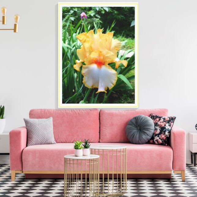 Jardín de lirios amarillos en lienzo (Insitu (Sala de estar))