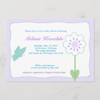 Jardín de mariposas 5x7 Invitación Baby Shower