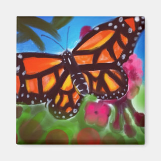 Jardín de Mariposas - Imán Cuadrado de 2 Pulgadas