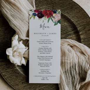 Jardín de otoño Menú de cena Boda de Borgoña