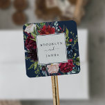 Jardín de otoño | Sellos para sobres Bodas de la M<br><div class="desc">Estos sellos para sobres bodas de la marina del jardín de otoño son perfectos para una boda en otoño. El diseño presenta unas impresionantes flores de color rosa, rojo, marino y burdeos, flores de flores y hojas verdes dispuestas en un marco floral de otoño animado. Personalice la etiqueta con los...</div>