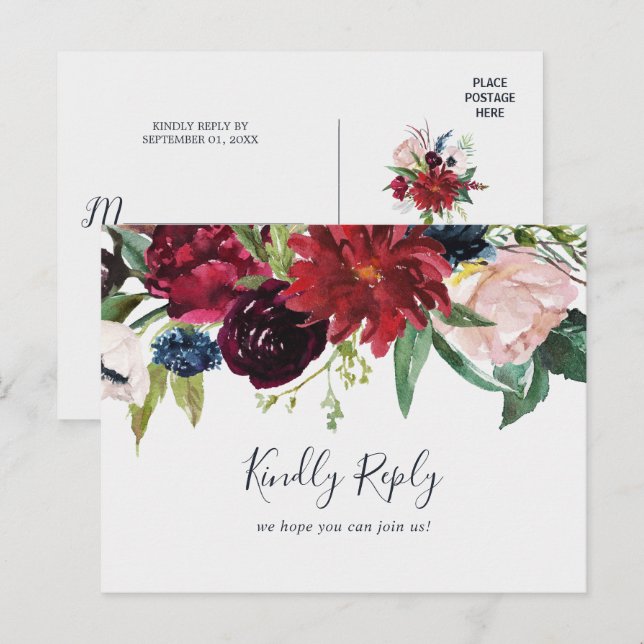 Jardín de otoño | Tarjeta postal RSVP de la selecc (Anverso / Reverso)