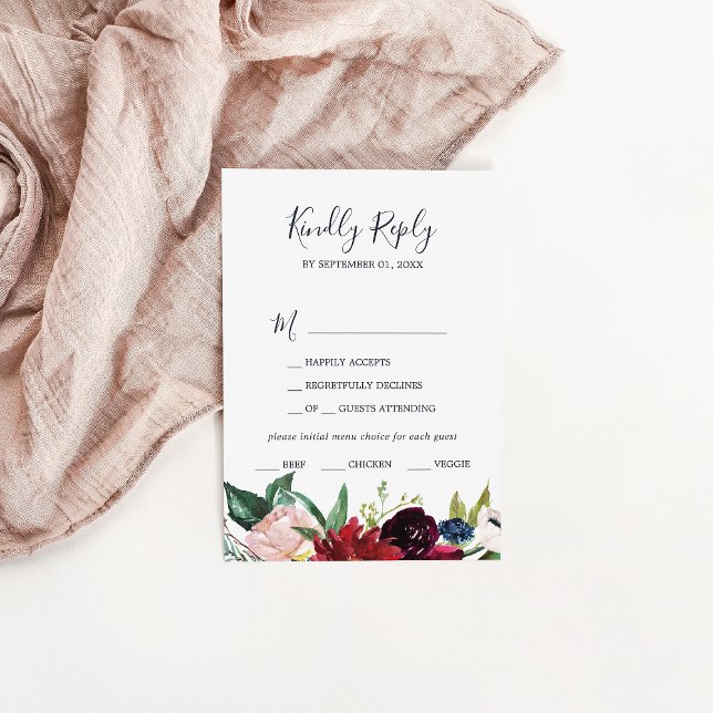 Jardín de otoño | Tarjeta RSVP de selección de men (Subido por el creador)