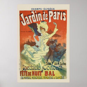 Jardín de París 1897 Arte Francés Estilo Vintage