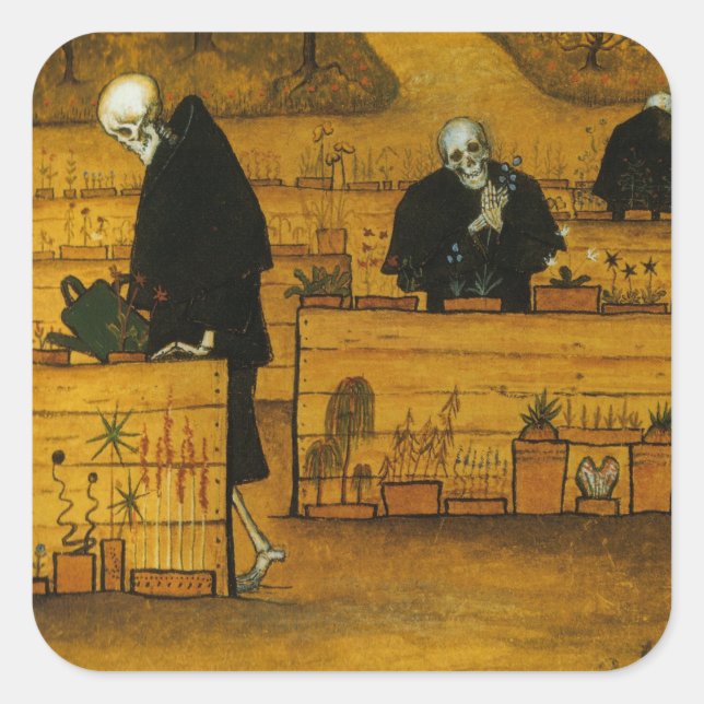 Jardín de pegatinas de la Muerte de Simberg (Anverso)