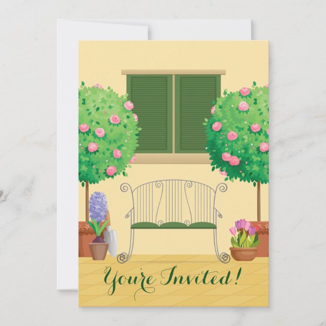 Jardín de pozos con invitación a la Reunión de la  (Anverso)