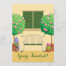 Jardín de pozos con invitación a la Reunión de la 