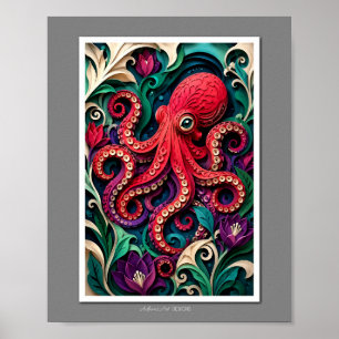 Jardín de Pulpo de Arte en Papel Vibrante