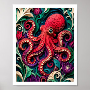 Jardín de Pulpo de Arte en Papel Vibrante