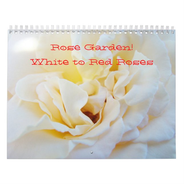 ¡Jardín de Rosas! Calendarios Fotografía de Blanco (Tapa)